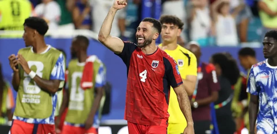 Player celebrating victory after a football match