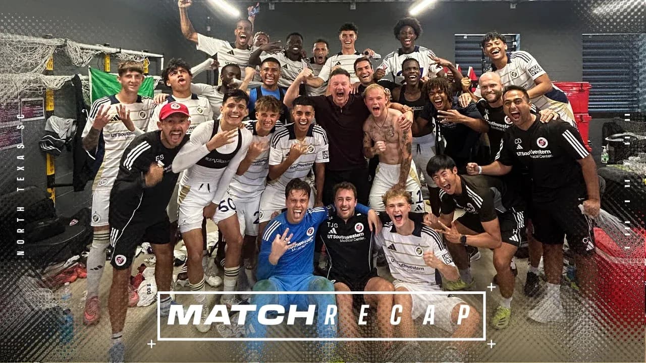 North Texas SC team celebrating victory