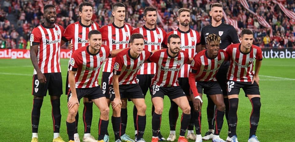Athletic Club team lineup before La Liga match