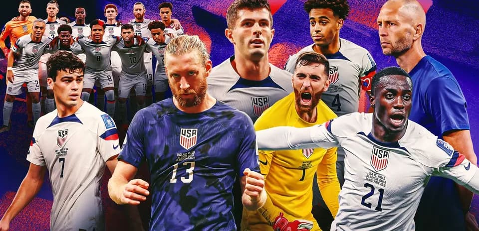 USA soccer team players posing for group photo