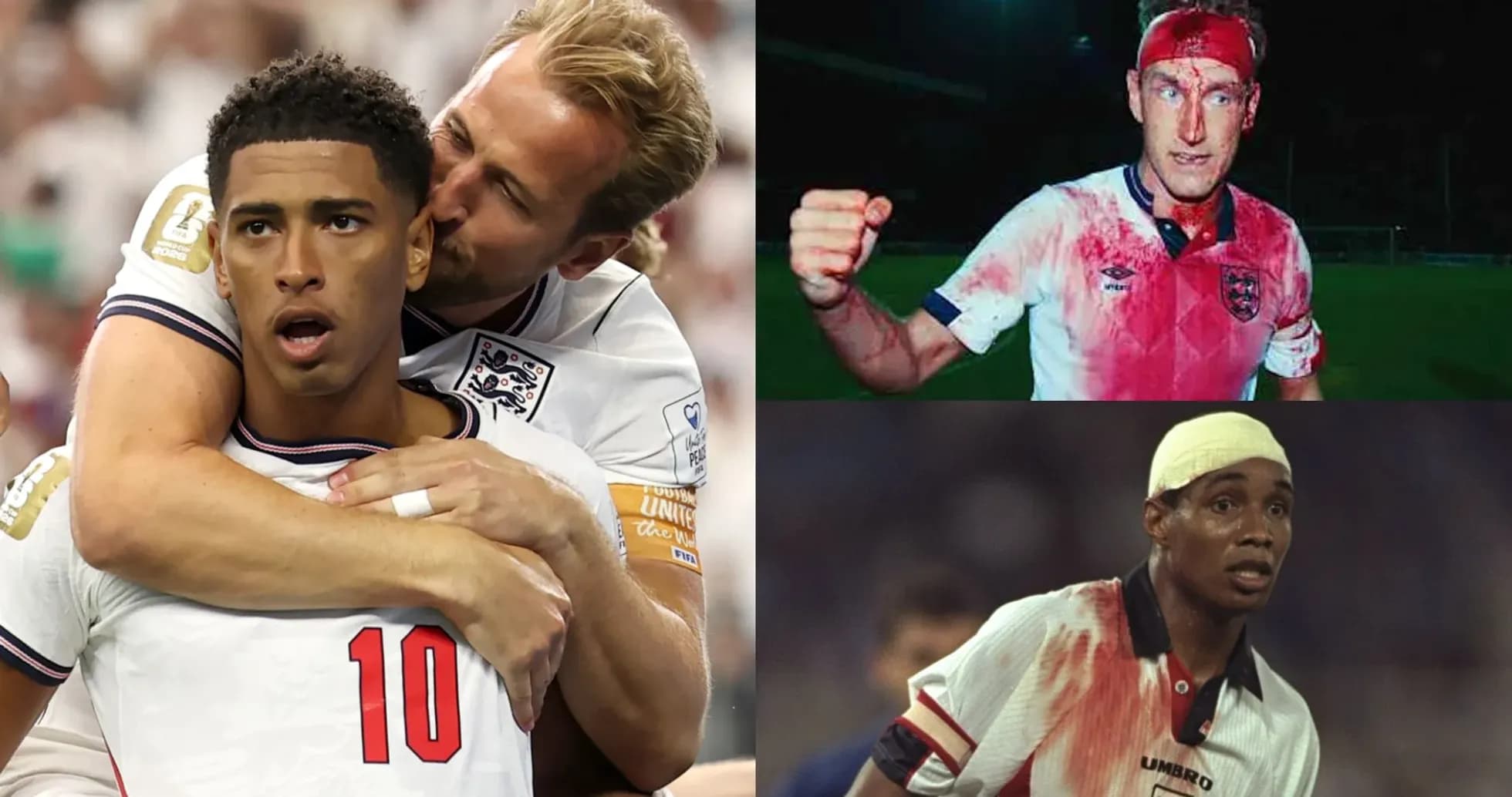 Collage of football players in various match situations