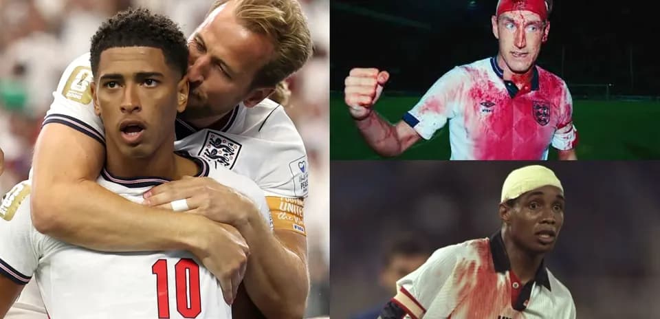 Collage of football players in various match situations