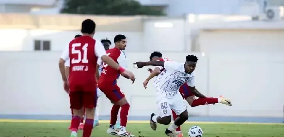 Player dribbling during Al Dhafra U23 match