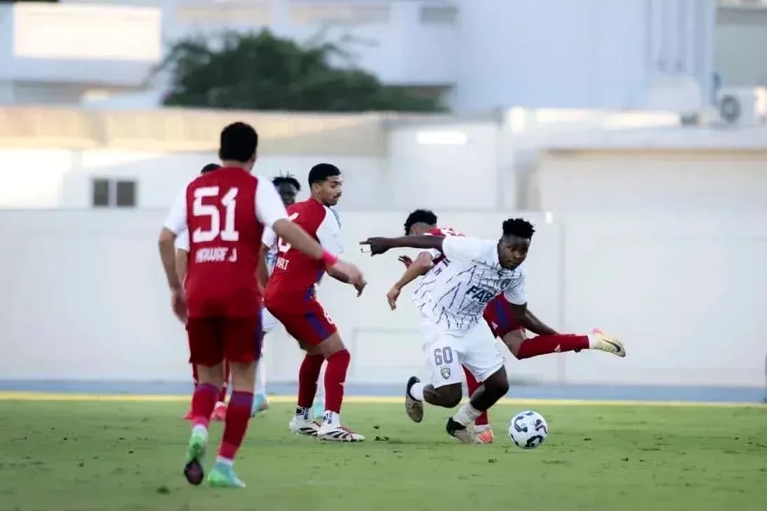 Player dribbling during Al Dhafra U23 match