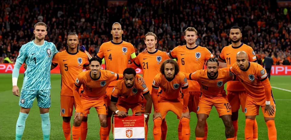 Netherlands national team posing for photo
