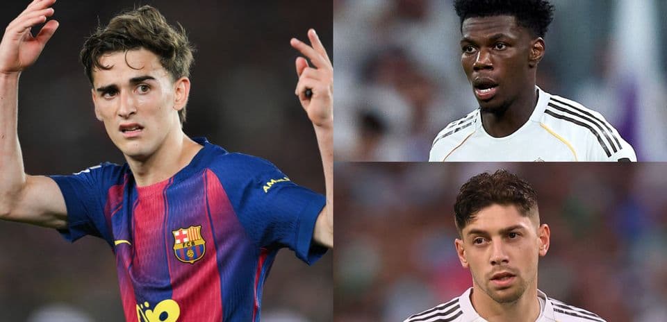 Three football players from Barcelona and Real Madrid