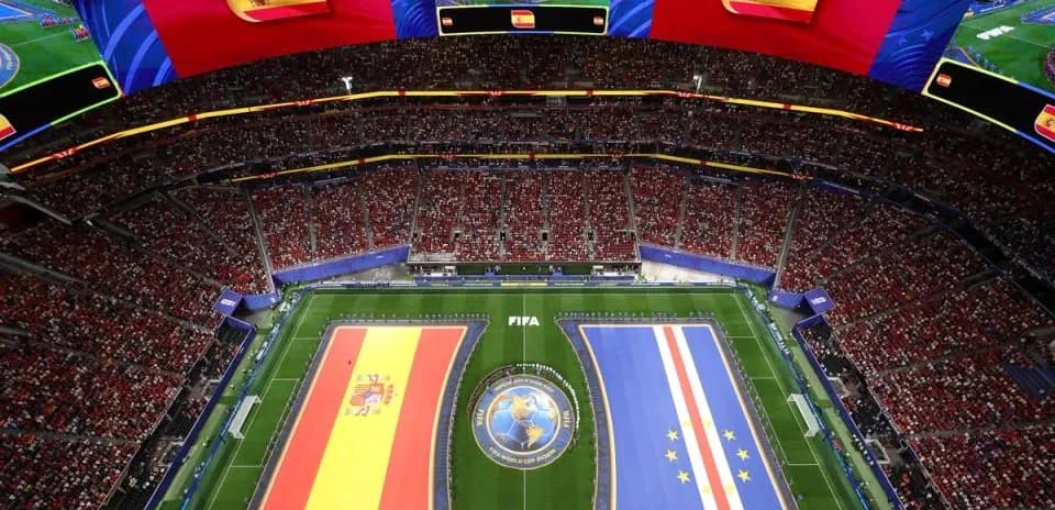 Stadium filled with fans for Spain vs Cape Verde match