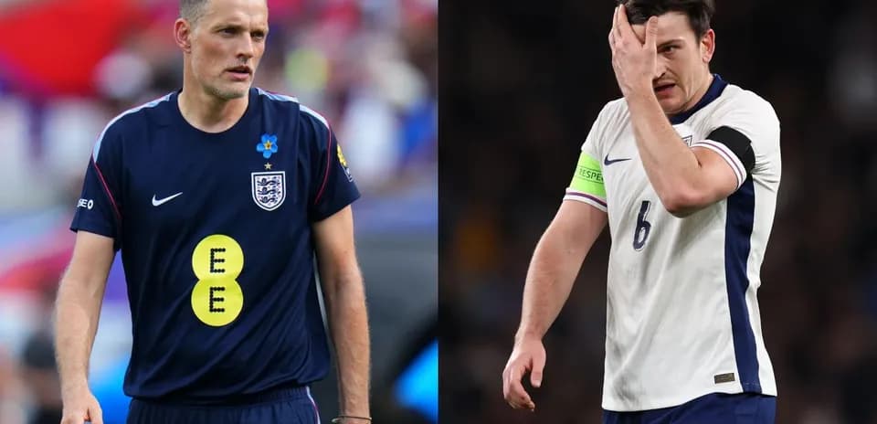 Thomas Tuchel and Harry Maguire during match