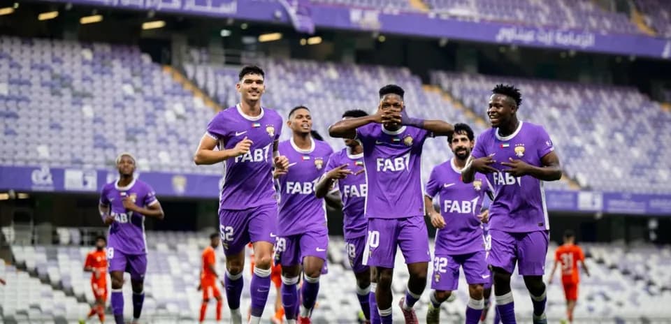 Al Ain U23 players celebrating a goal