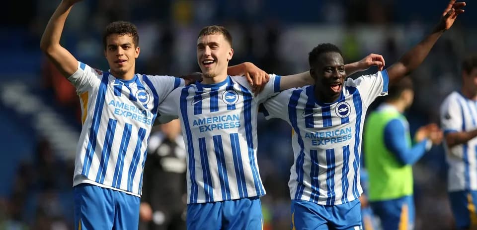 Brighton players celebrating after a match