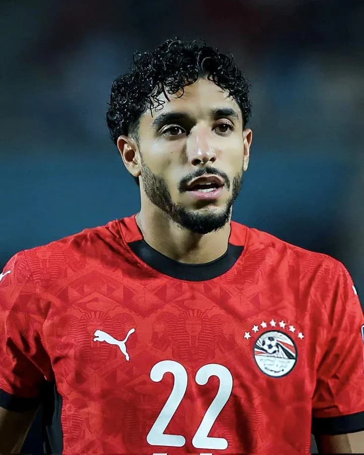Player wearing Egypt national team jersey during match