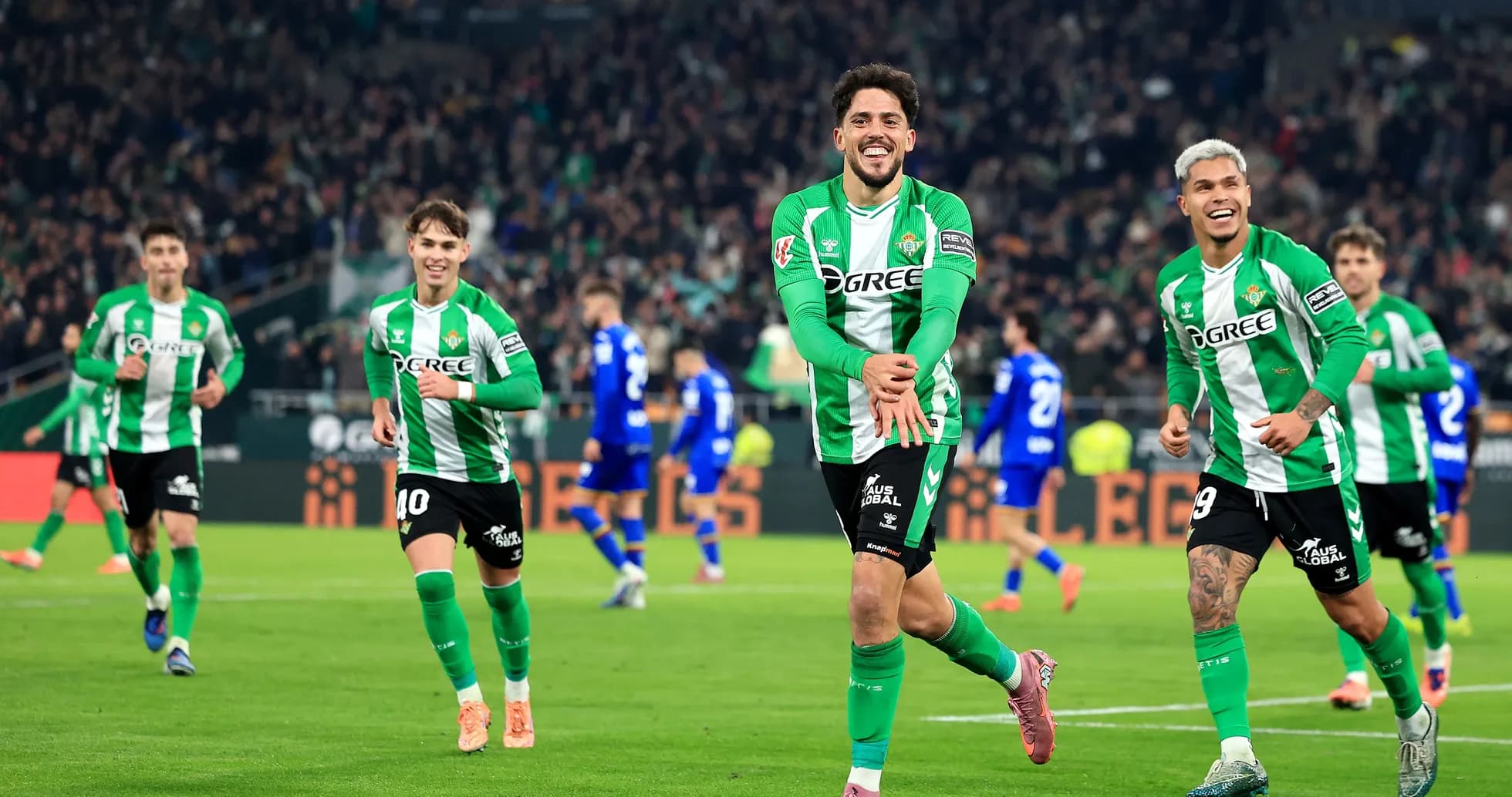 Real Betis players during a match.