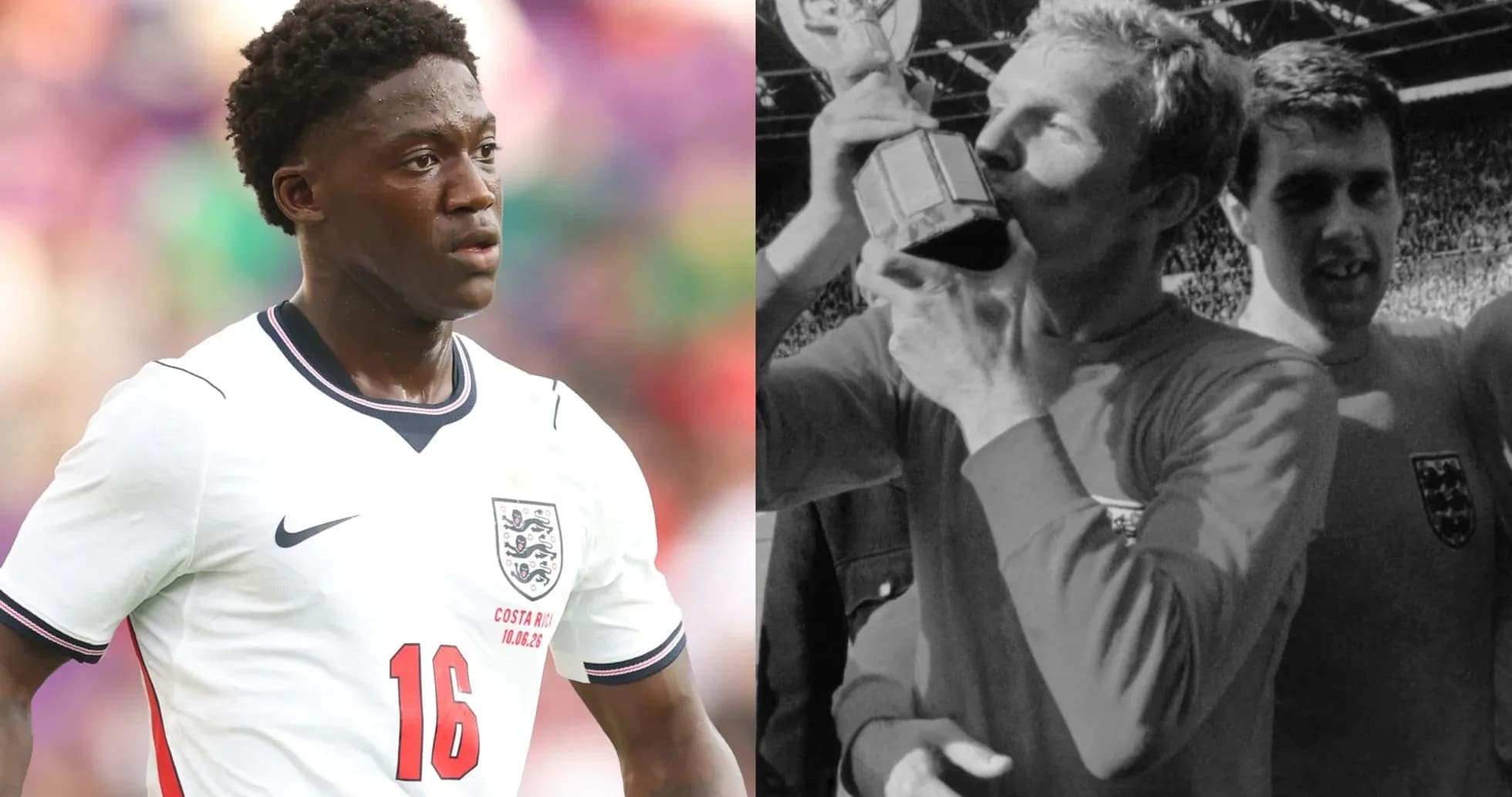 Current and historic England football players side by side