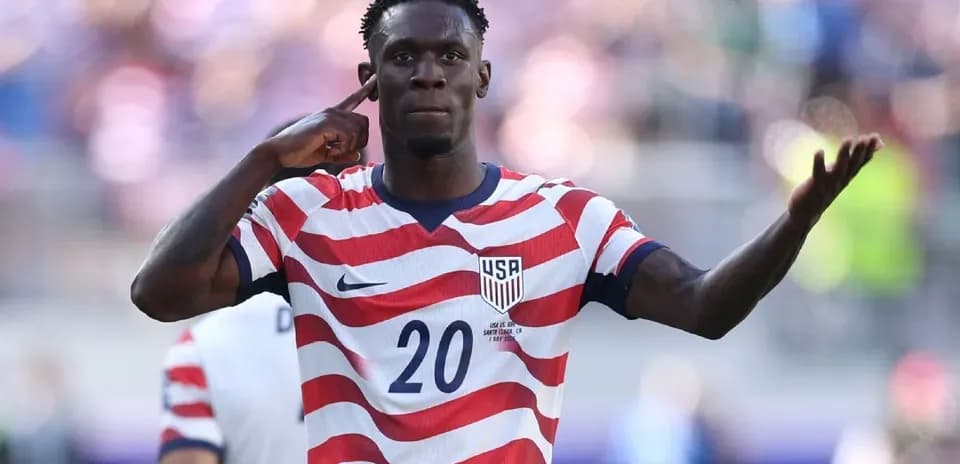 Player celebrating during a USA soccer match