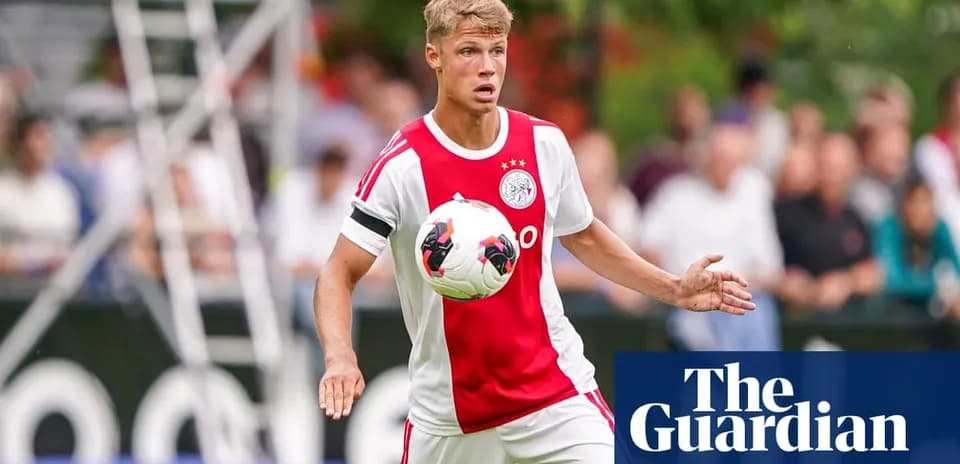 Ajax player controlling the ball during training session
