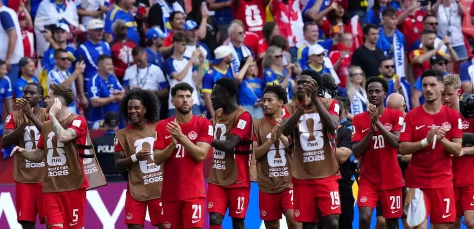 Canada team applauding fans after match
