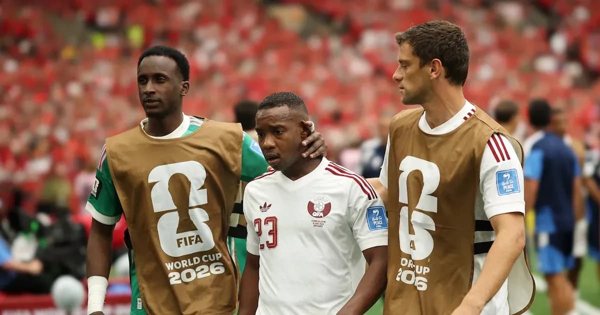 Players leaving the field during a World Cup match