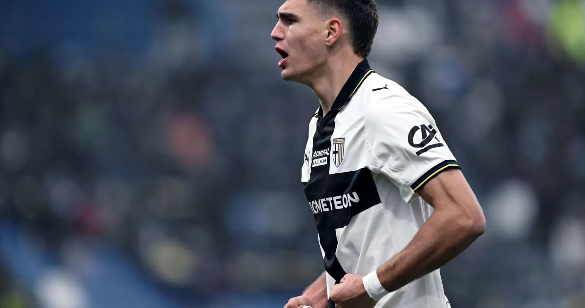 Parma player celebrating during Serie A match