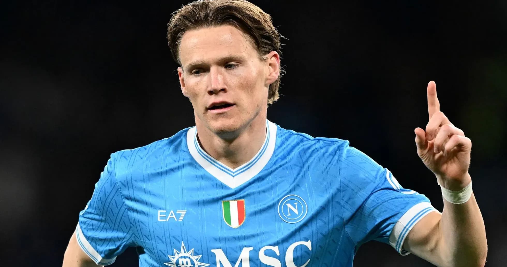 Napoli player celebrating during a match