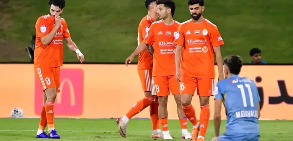 Ajman U23 players celebrating during match