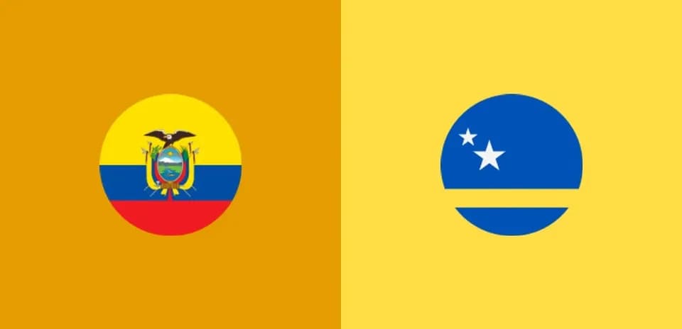 Flags of Ecuador and Curacao side by side