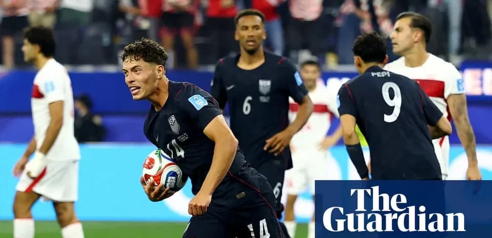 US player celebrating goal during match against Peru