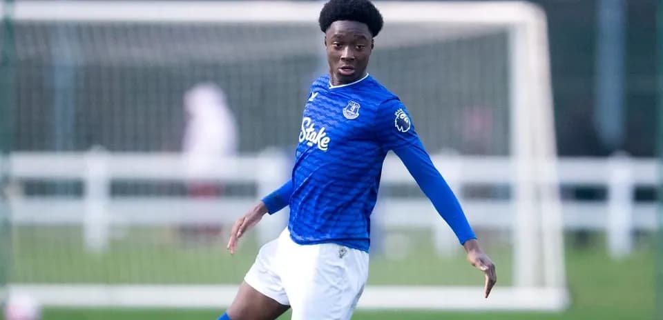 Player in blue kit during training session