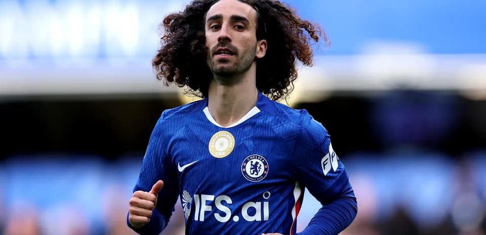 Player running in Chelsea jersey during match