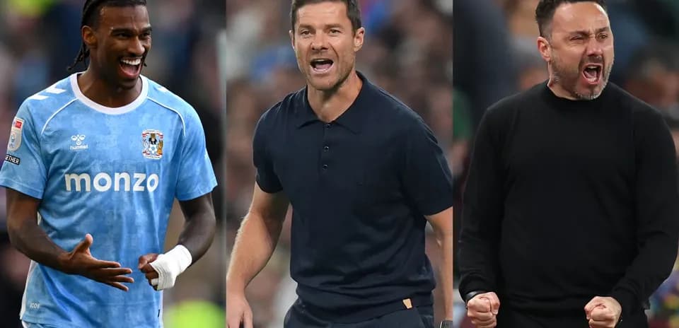 Coventry player and two managers during match