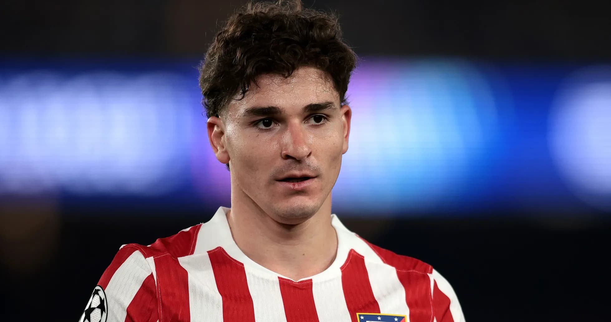 Player wearing Atlético Madrid jersey during match