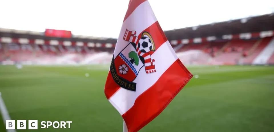 Southampton FC corner flag in empty stadium