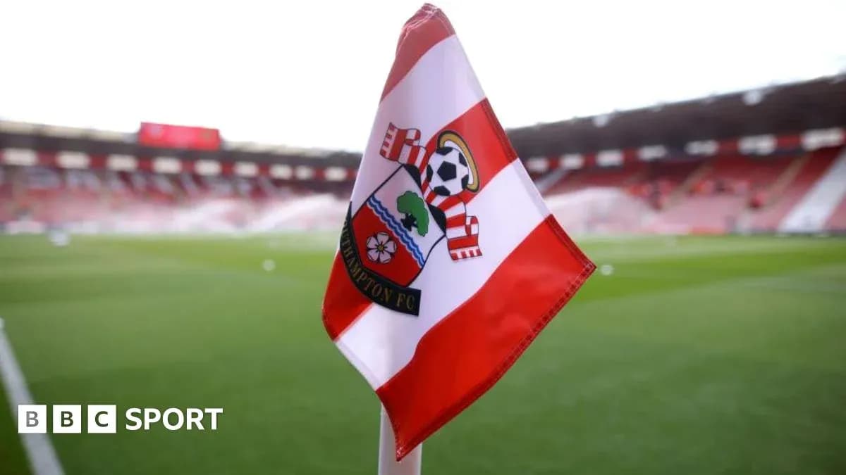Southampton FC corner flag in empty stadium