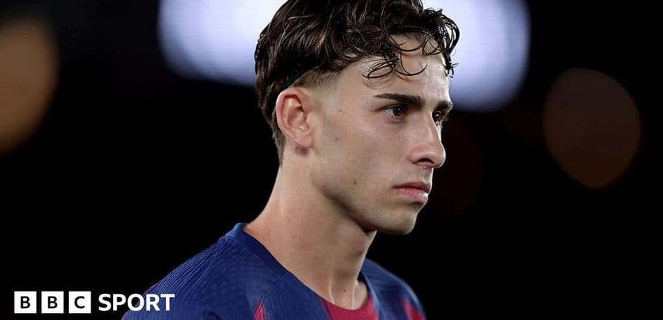 Player in Barcelona jersey looking focused during match