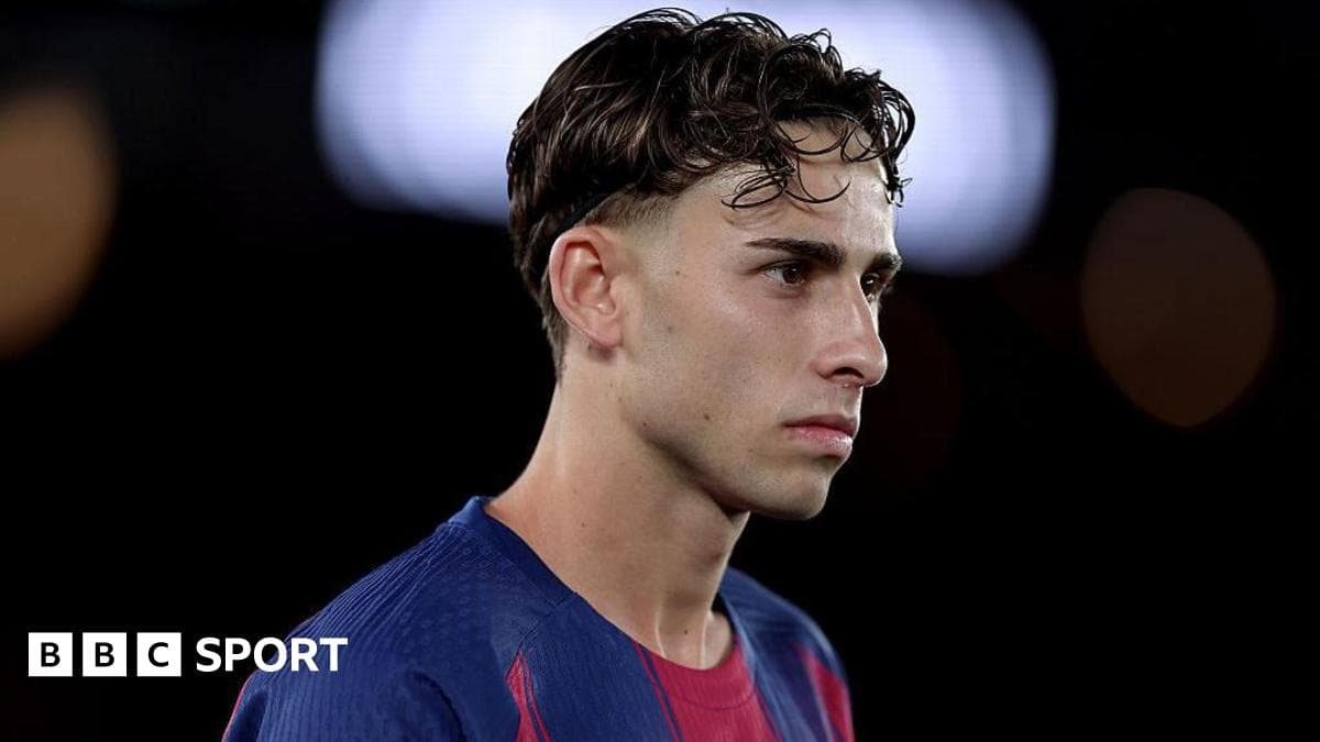Player in Barcelona jersey looking focused during match