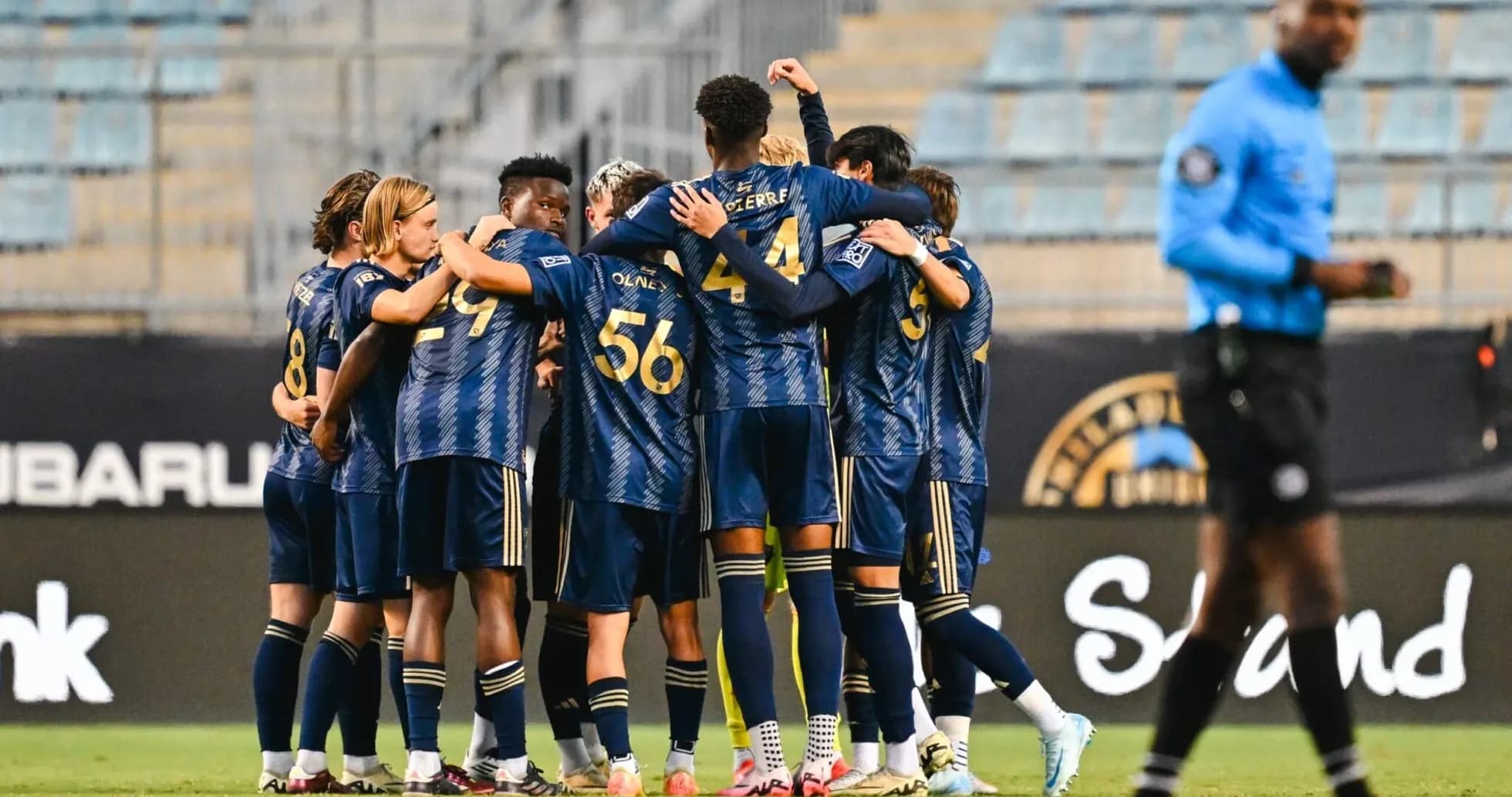Philadelphia Union II players celebrating a goal