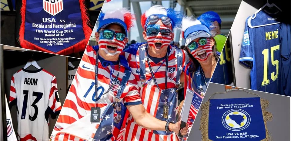 Fans celebrating USA vs Bosnia match
