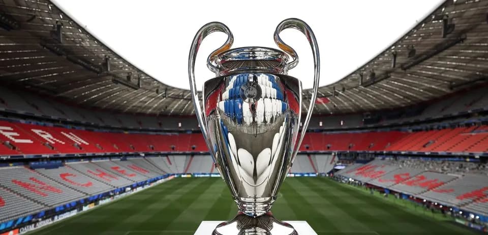 UEFA Champions League trophy in stadium