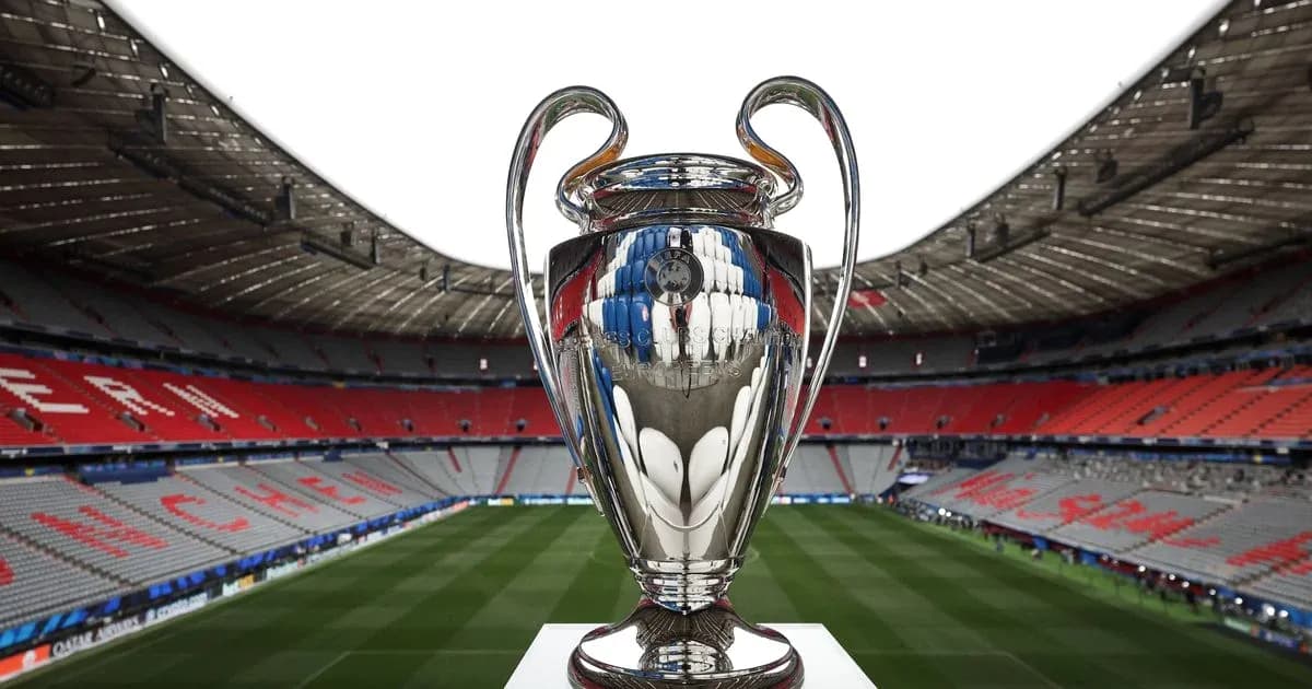 UEFA Champions League trophy in stadium