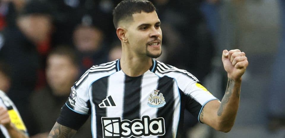 Newcastle player celebrating during match