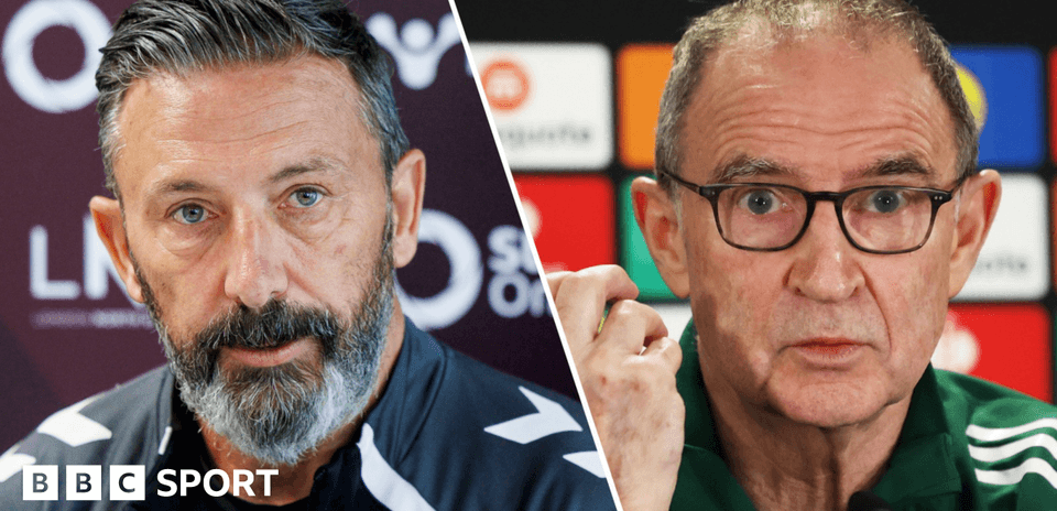 Two football managers during press conference appearance