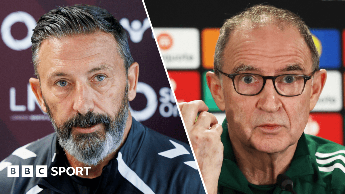 Two football managers during press conference appearance