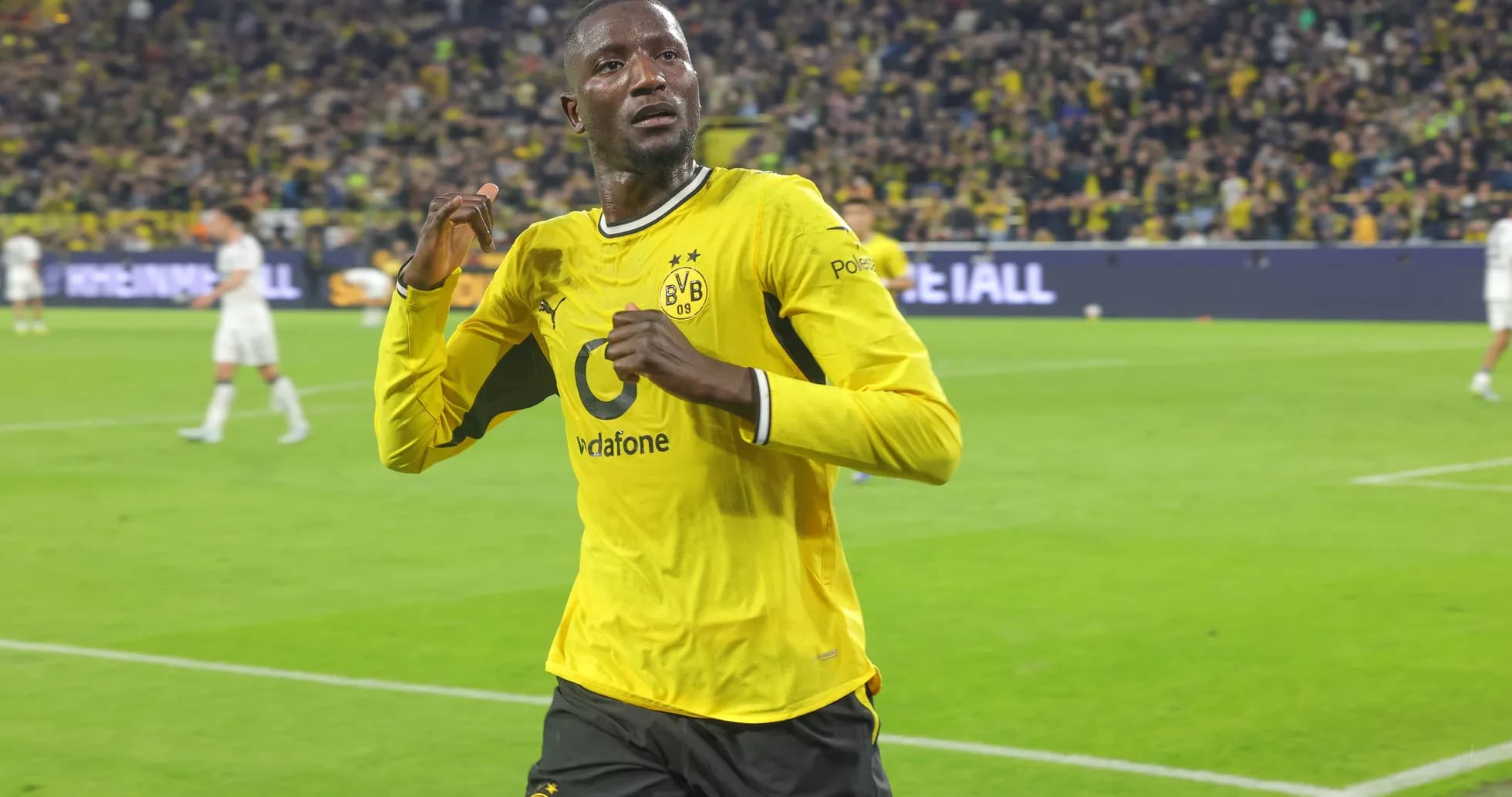 Player celebrating goal during Borussia Dortmund match
