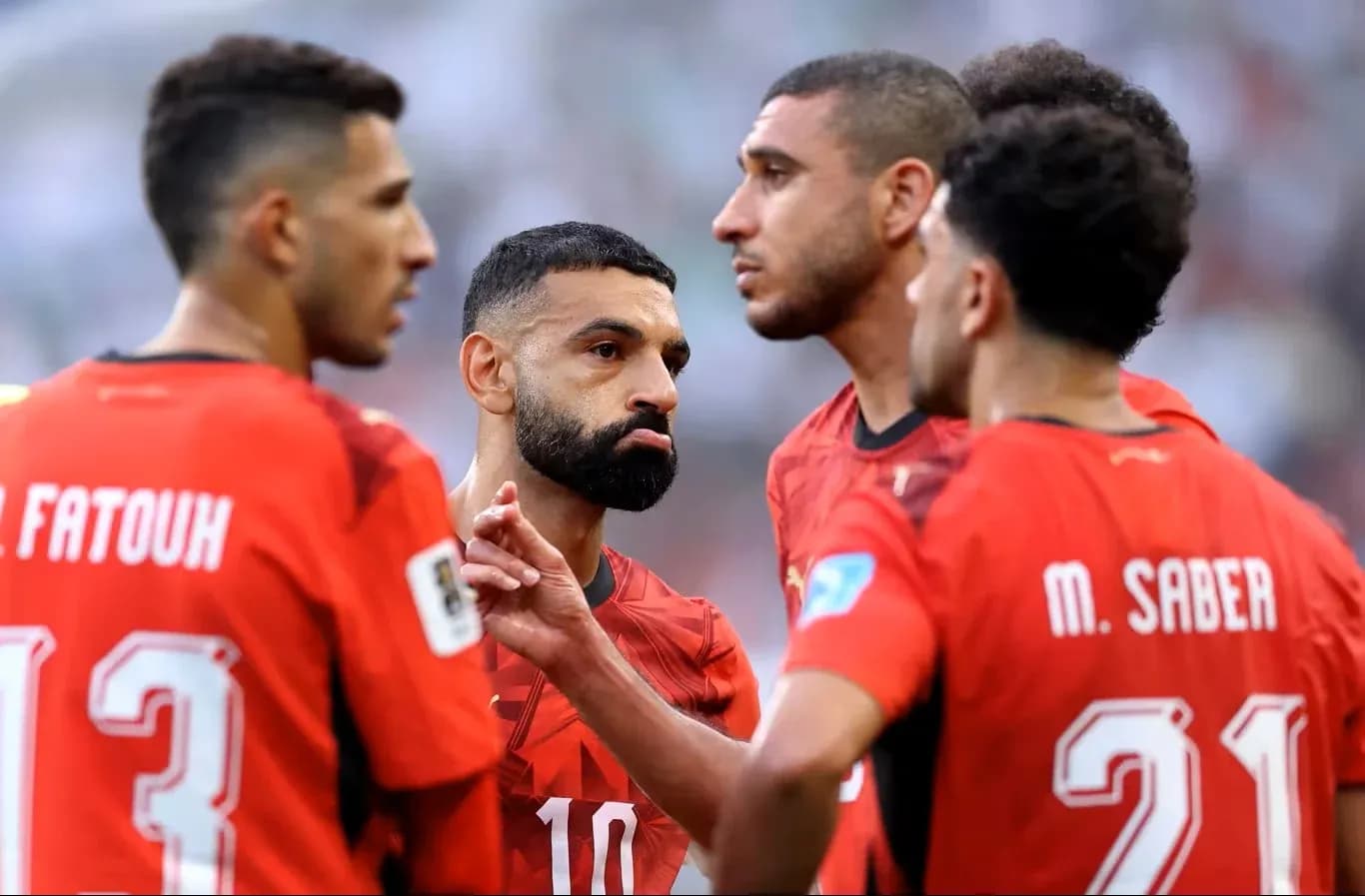 Egyptian players discussing during match