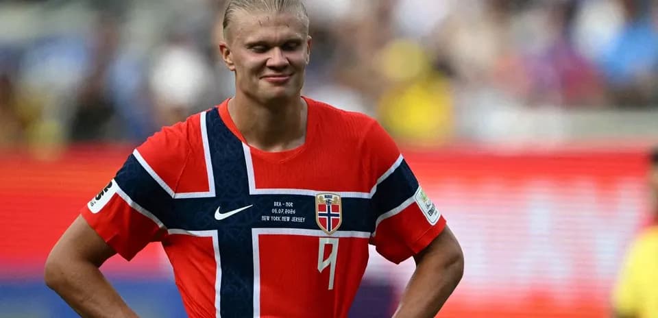 Norway player in red jersey during match