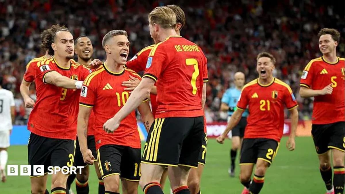 Belgium players celebrating a goal during match