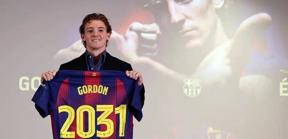 Player holding FC Barcelona jersey with number 2031