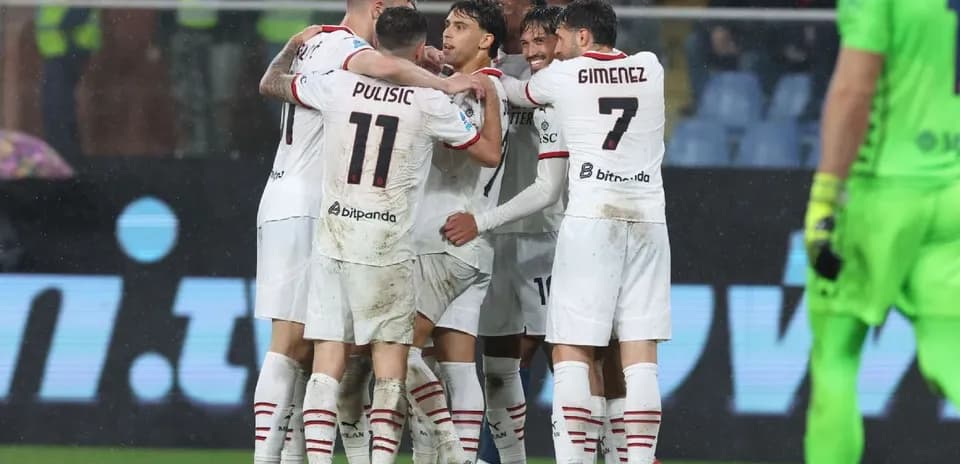 AC Milan players celebrating a goal in Serie A