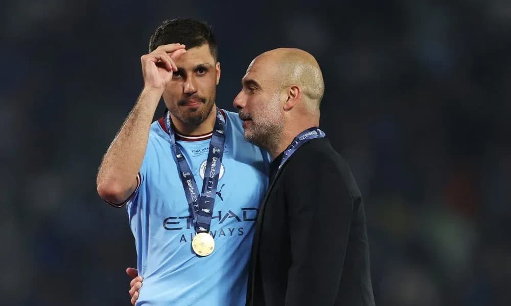 Player and coach discussing after match celebration