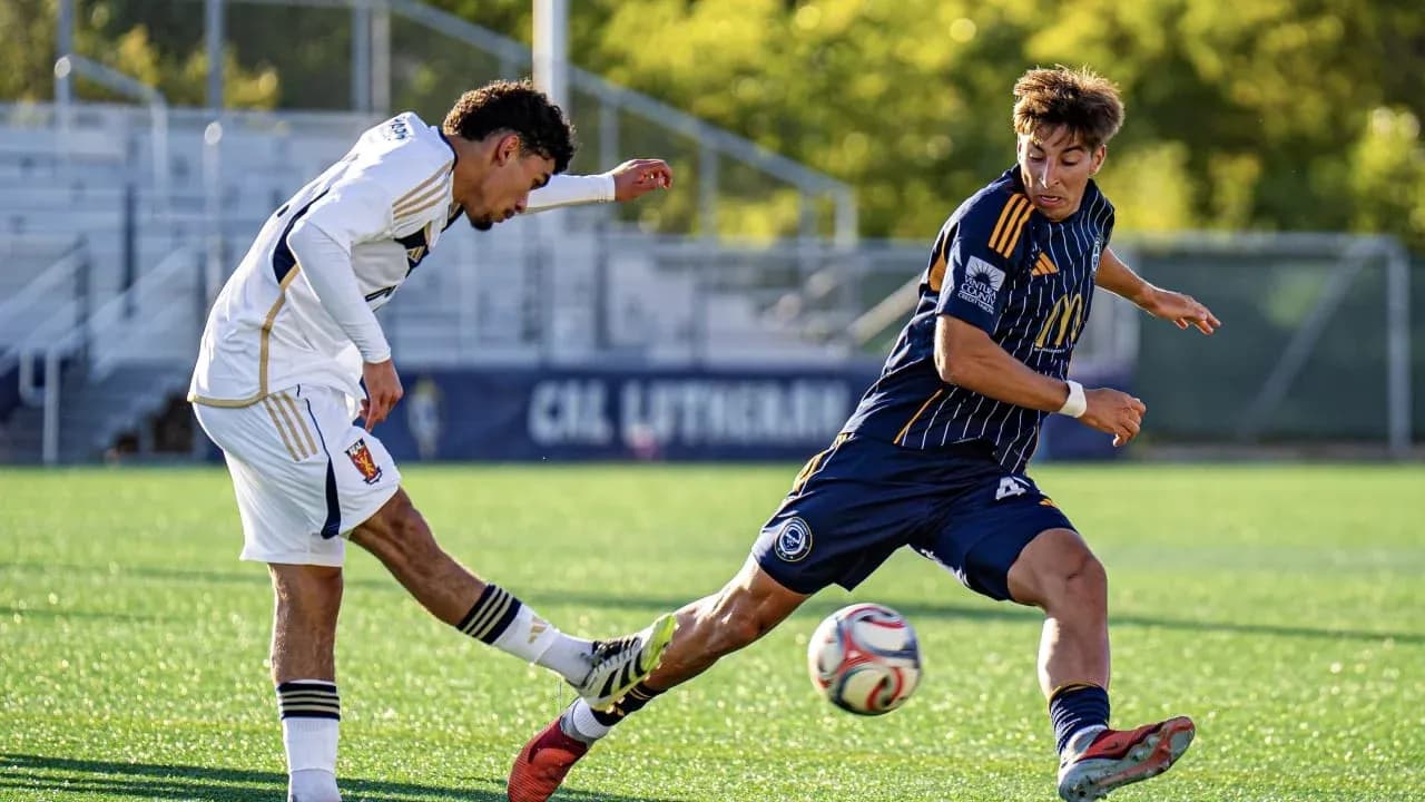 Player tackling opponent during Ventura County match
