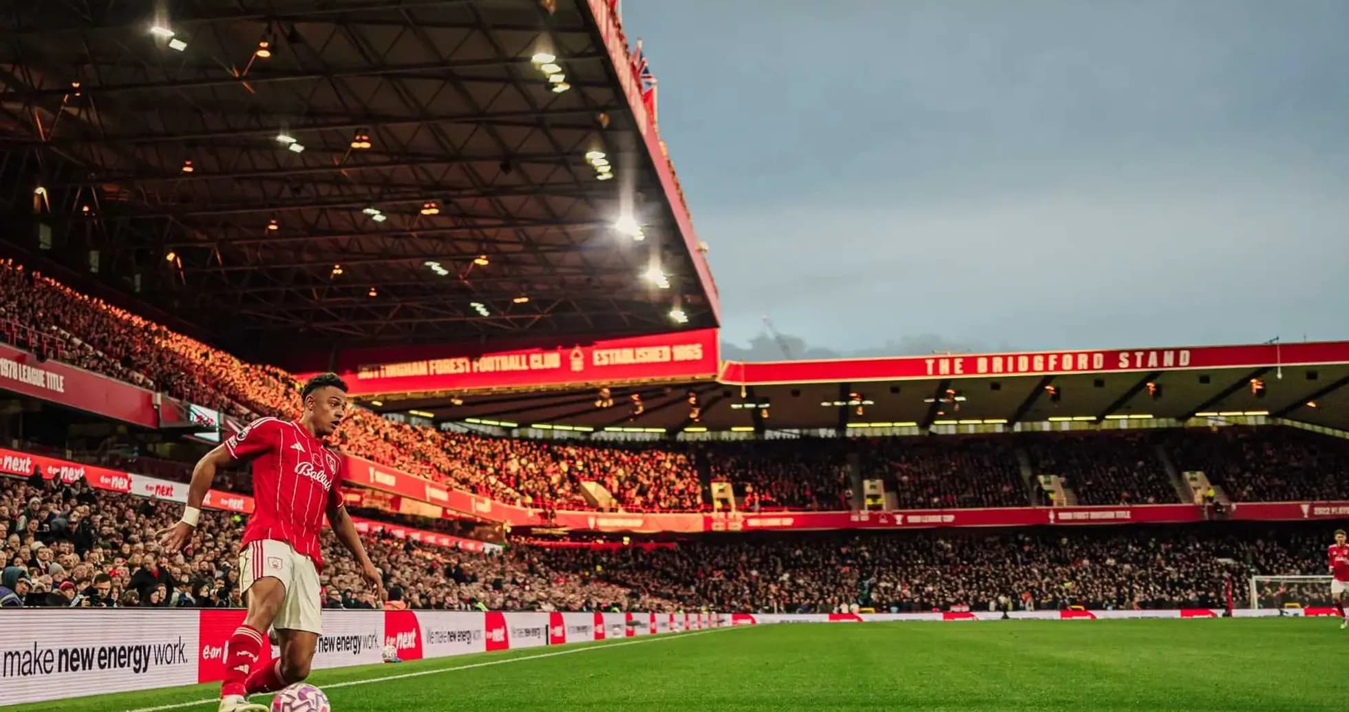 Player preparing to take corner at City Ground